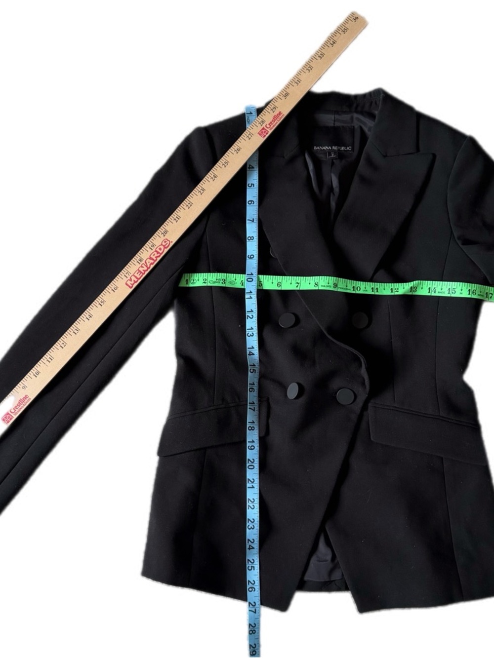 Banana Republic double breasted black blazer size 2 - Picture 11 of 15